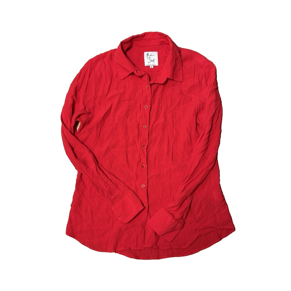The Shirt Rochelle Behrens Women's Size Medium Red Button Up Blouse